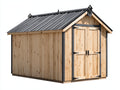 Gartenhaus Holz und Metall 240x190x225 cm - Naturholz und Anthrazit - Gartenhäuser mit Satteldach und Doppeltür