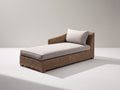 Sonnenliege aus Polyrattan mit Polsterauflage 200x80x75 cm - Braun-Beige - Modernes Outdoor-Design