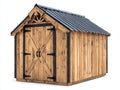 Gartenhäuser aus Holz 220x180x220 cm - Naturholz-Schwarz - mit Doppeltür und Satteldach