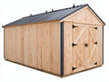 Gartenhäuser aus Holz und Metall 240x180x220 cm - Natur-Anthrazit - mit Doppeltür und Satteldach im rustikalen Stil