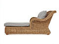 Sonnenliege aus Rattangeflecht 180x75x95 cm - Naturbraun-Grau - geschwungenes Design für Terrasse