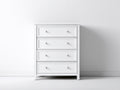 Kommode mit Schubladen aus Holzwerkstoff 80 x 42 x 105 cm - Weiß-Silber - klassisches Design mit 4 Schubladen