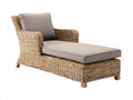 Sonnenliege aus Polyrattan mit Polsterauflage 200x85x90 cm - Naturbraun-Taupe - Komfortables Outdoor-Design