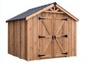 Gartenhäuser aus Holz 230 x 185 x 220 cm - Naturholz-Anthrazit - klassisches Design mit 2 Flügeltüren und Satteldach
