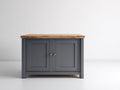 Sideboards aus Holzwerkstoff 110 x 42 x 88 cm - Anthrazit-Naturholz - klassisches Design mit 2 Türen