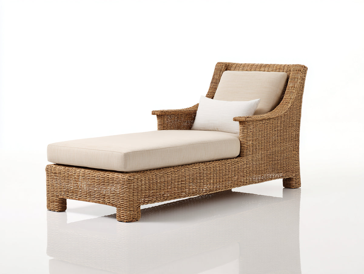 Sonnenliege aus Polyrattan 195 x 78 x 90 cm - Beige-Braun - modernes Outdoor-Design