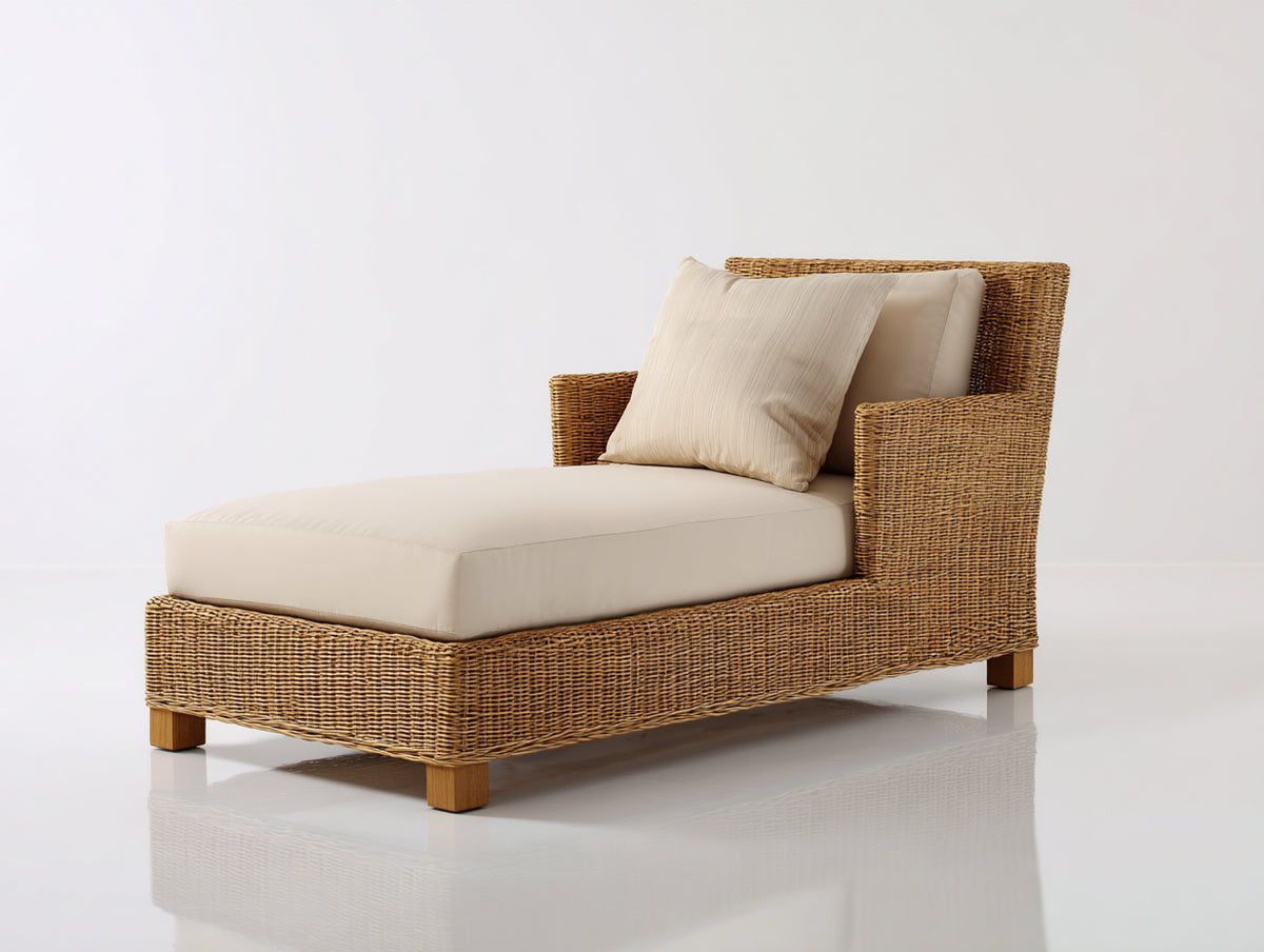 Sonnenliege aus Polyrattan 192 x 82 x 86 cm - Beige-Braun - modernes Outdoor-Design