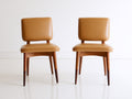 Esszimmerstühle aus Holz und Kunstleder 50x55x85 cm - Cognac-Dunkelbraun - 2er Set gepolstert im Retro-Stil