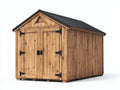 Gartenhäuser aus Holz und Metall 220x180x220 cm - Natur-Schwarz - mit Doppeltür und Satteldach im rustikalen Stil