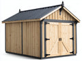 Gartenhäuser aus Holz 240x200x225 cm - Naturholz-Anthrazit - mit Doppeltür und Satteldach