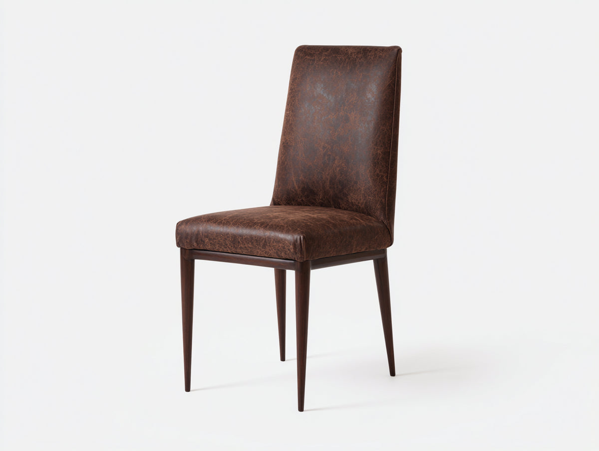 Esszimmerstühle aus Kunstleder und Holz 48 x 55 x 98 cm - Dunkelbraun - klassisches Design mit hoher Rückenlehne
