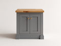 Sideboards Holzwerkstoff 80x40x85 cm - Grau und Naturholz - Kompaktes Sideboard mit 2 Türen und Holzoptikplatte