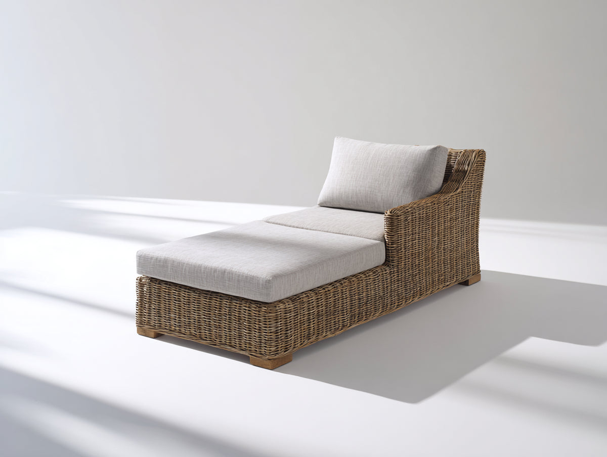 Sonnenliege aus Polyrattan 190 x 75 x 82 cm - Beige-Braun - modernes Outdoor-Design