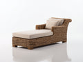 Sonnenliege Polyrattan 180 x 95 x 82 cm - Natur Beige - Komfortable Gartenliege mit Armlehnen
