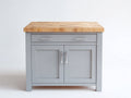 Sideboards aus Holzwerkstoff 105 x 45 x 90 cm - Hellgrau-Naturholz - klassisches Design mit 2 Türen und 1 Schublade
